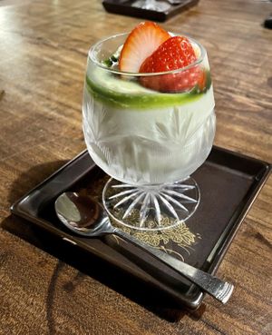 Soy-matcha purin  at Itadakizen in Kyoto