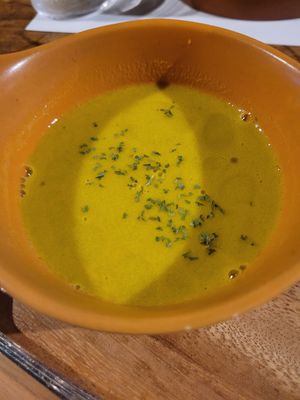 Pumpkin soup at Itadakizen in Kyoto