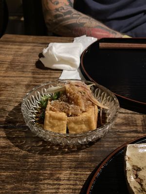 Fried tofu special   at Itadakizen in Kyoto