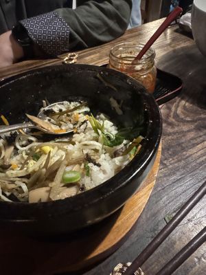 Stone grilled bibimpab   at Itadakizen in Kyoto