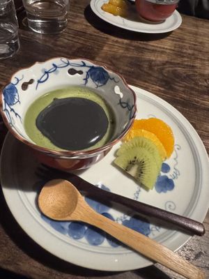 Matcha pudding  at Itadakizen in Kyoto