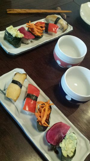 vegan sushi at Itadakizen in Kyoto