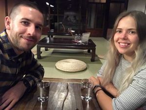 The Japanese style seating at Itadakizen in Kyoto