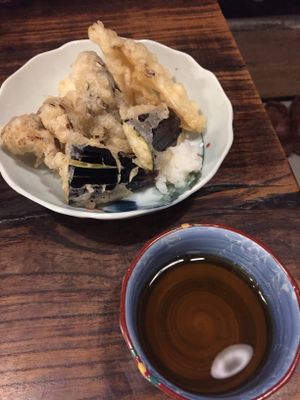 Tempura (mostly mushroom) at Itadakizen in Kyoto