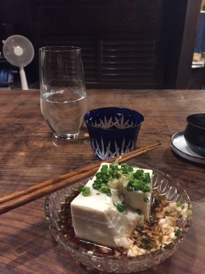 Tofu and sake  at Itadakizen in Kyoto
