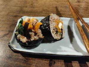 (it was 5 pieces, but we dug in before we thought about taking a photo) at Itadakizen in Kyoto