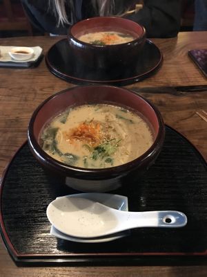 Soy milk based ramen at Itadakizen in Kyoto