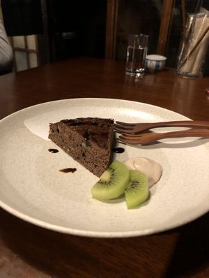 Chocolate cake at Itadakizen in Kyoto