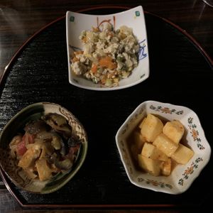 3 kinds of appetizers at Itadakizen in Kyoto