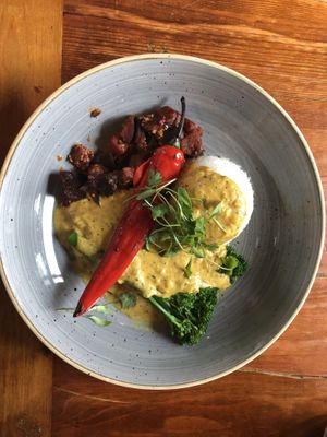 Spiced coconut curry  at The Castle in Wakefield