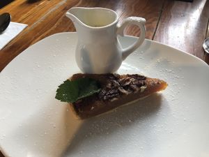 Treacle and pecan tart with custard  at The Castle in Wakefield