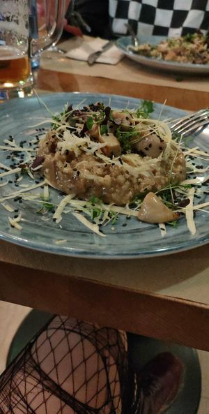 Risotto de setas at Hakuna Matata Veggie in Madrid