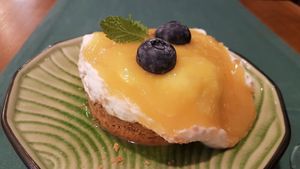 Cheesecake at Hakuna Matata Veggie in Madrid