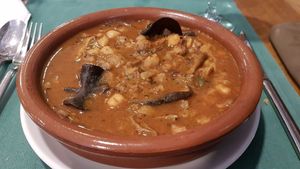 Mushroom "callos con Garbanzos" Madrid Style at Hakuna Matata Veggie in Madrid