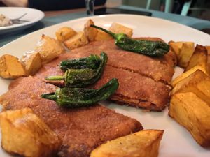 Cachopo at Hakuna Matata Veggie in Madrid