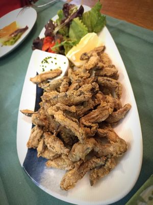 No chopitos que saben a chopitos. at Hakuna Matata Veggie in Madrid