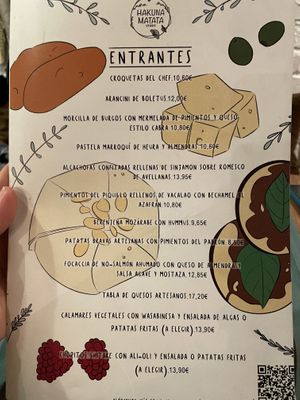 Menu  at Hakuna Matata Veggie in Madrid