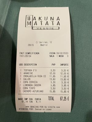 Bill  at Hakuna Matata Veggie in Madrid