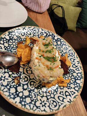 ensaladilla con gambas at Hakuna Matata Veggie in Madrid