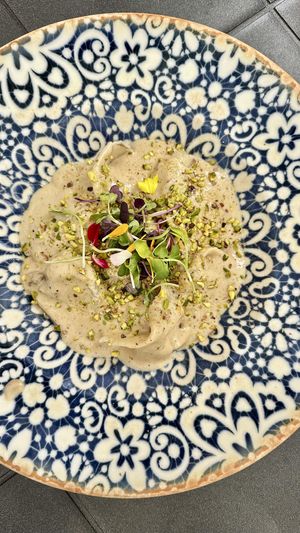 Mushroom ravioli with truffle   at Hakuna Matata Veggie in Madrid