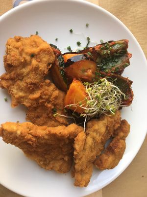 Escalopes!! Riquísimos!!! at Hakuna Matata Veggie in Madrid