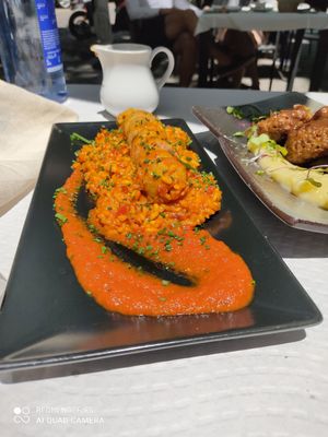 Arroz con butufarra at Hakuna Matata Veggie in Madrid