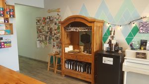 Jaya's retail section and piano! at Jaya Nutrition Bar in Juno Beach