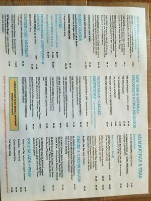 menu  at Jaya Nutrition Bar in Juno Beach