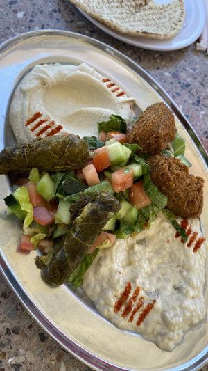 Vegetarian plate - all good    at Oasis Mediterranean in Gallup