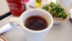 Homemade mint tea at Oasis Mediterranean in Gallup