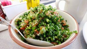Fresh tabouleh/tabouli at Oasis Mediterranean in Gallup