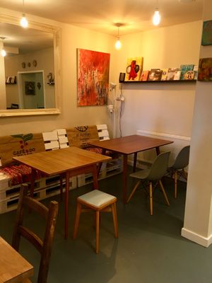 Seating area  at Marwick's Vegan Kitchen in Dundee