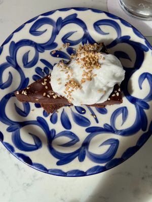 Chocolate tahini tart. Tasted AMAZING  at Basic Kitchen in Charleston