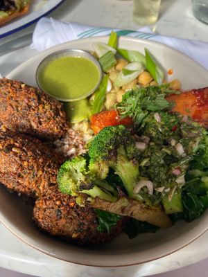 Basic bowl with falafel. Absolutely delicious.  at Basic Kitchen in Charleston