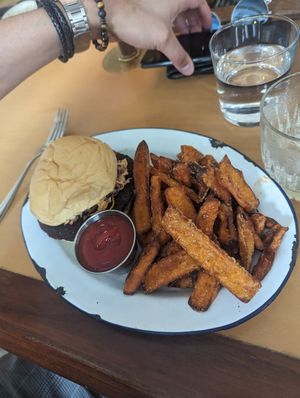 Veggie burger at Basic Kitchen in Charleston
