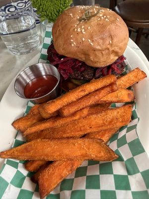 Sweet Potato fries without salt😄Yummmm at Basic Kitchen in Charleston