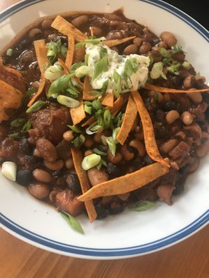 Vegetarian chili at Basic Kitchen in Charleston
