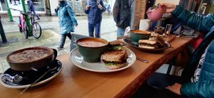 Soup of the day with haggis sandwiches at The Wildcat in Fort William