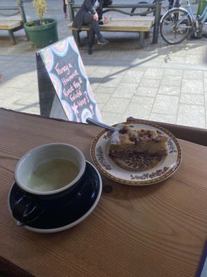 Matcha and cake  at The Wildcat in Fort William