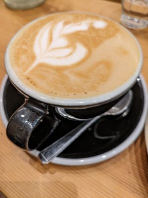 Oatmilk latte at The Wildcat in Fort William