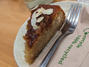 Tunisian orange and almond cake (really moist and almondy) at The Wildcat in Fort William
