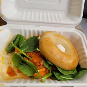 Bagel with "salmon" at The Wildcat in Fort William