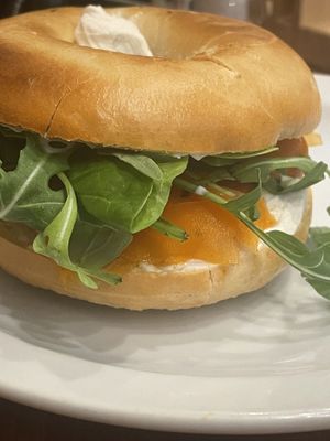 Bagel with carrot s*lmon and ‘cream cheese’   at The Wildcat in Fort William