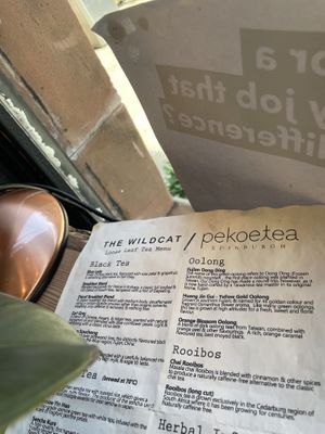 tea options  at The Wildcat in Fort William