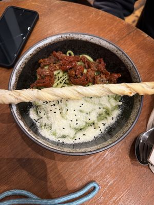Spinach and kale linguine   at The Wildcat in Fort William