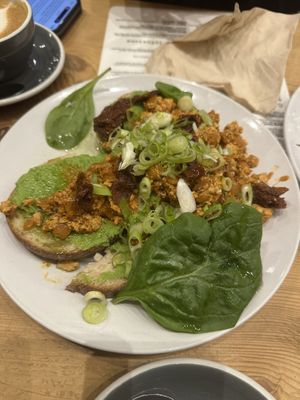 Scrambled tofu on toast  at The Wildcat in Fort William