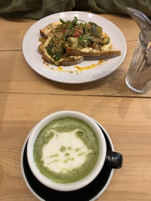 Vegetables Sandwich and Matcha Latte   at The Wildcat in Fort William