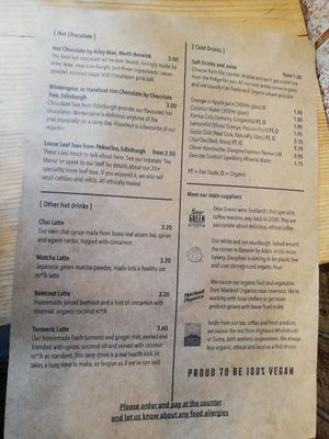 Menu part 2 at The Wildcat in Fort William