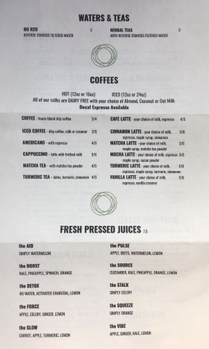 Menu back at The Fuel in Brighton