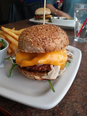 Sheboygan burger at Ek's Grill in Kelowna